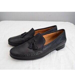 Bally Black Leather Tassel Loafers 12 D Dress Shoes Career Mens